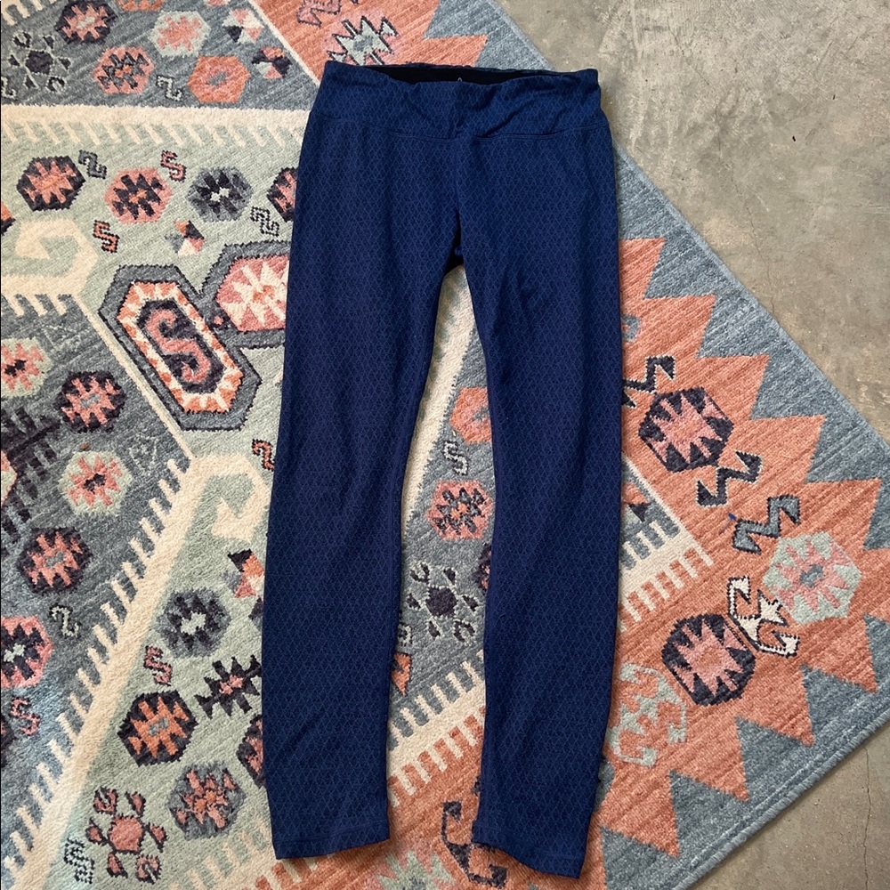 Prana Black and Blue Patterned Leggings